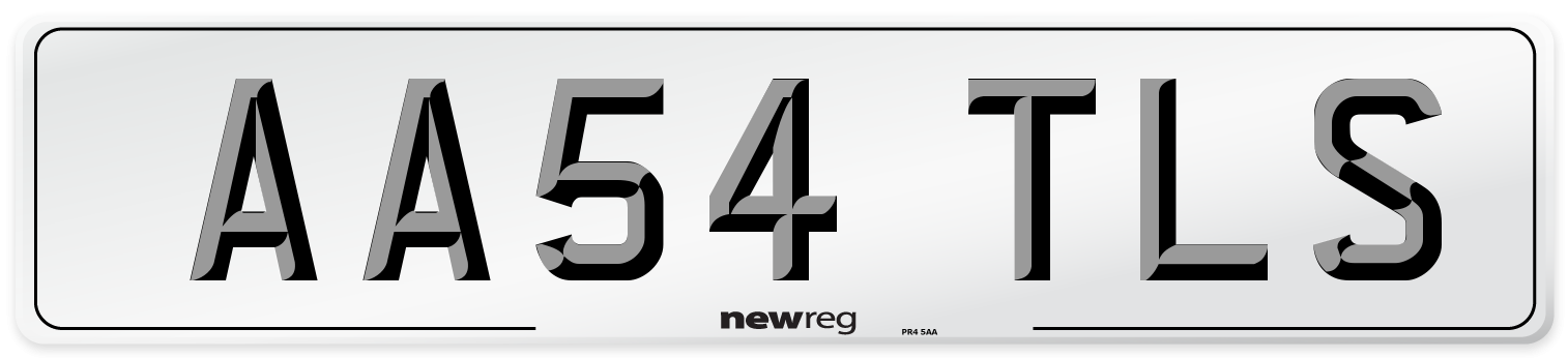 AA54 TLS Number Plate from New Reg
